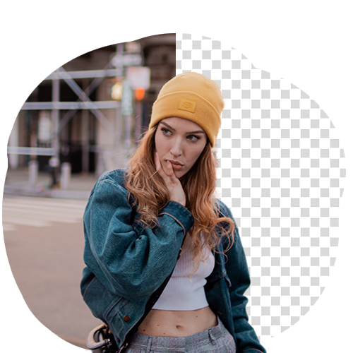 Image with background partially removed